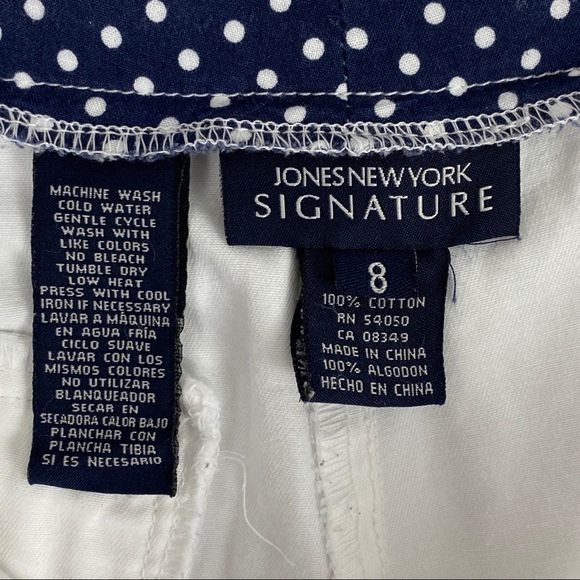 White Shorts Jones New York Signature Womens Size 8 Cotton High Rise Pockets - Picture 12 of 12